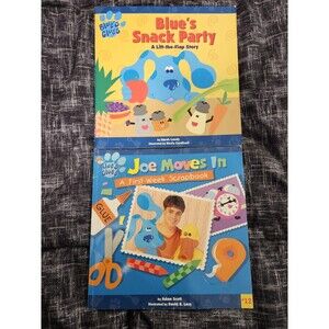 Blue's Clues Vintage Lot/Bundle Of 2 Books.  Lift The Flap And Joe's Scrapbook